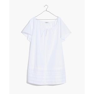 Madewell Poplin Flutter-Sleeve Mini Dress with Scoop Neck